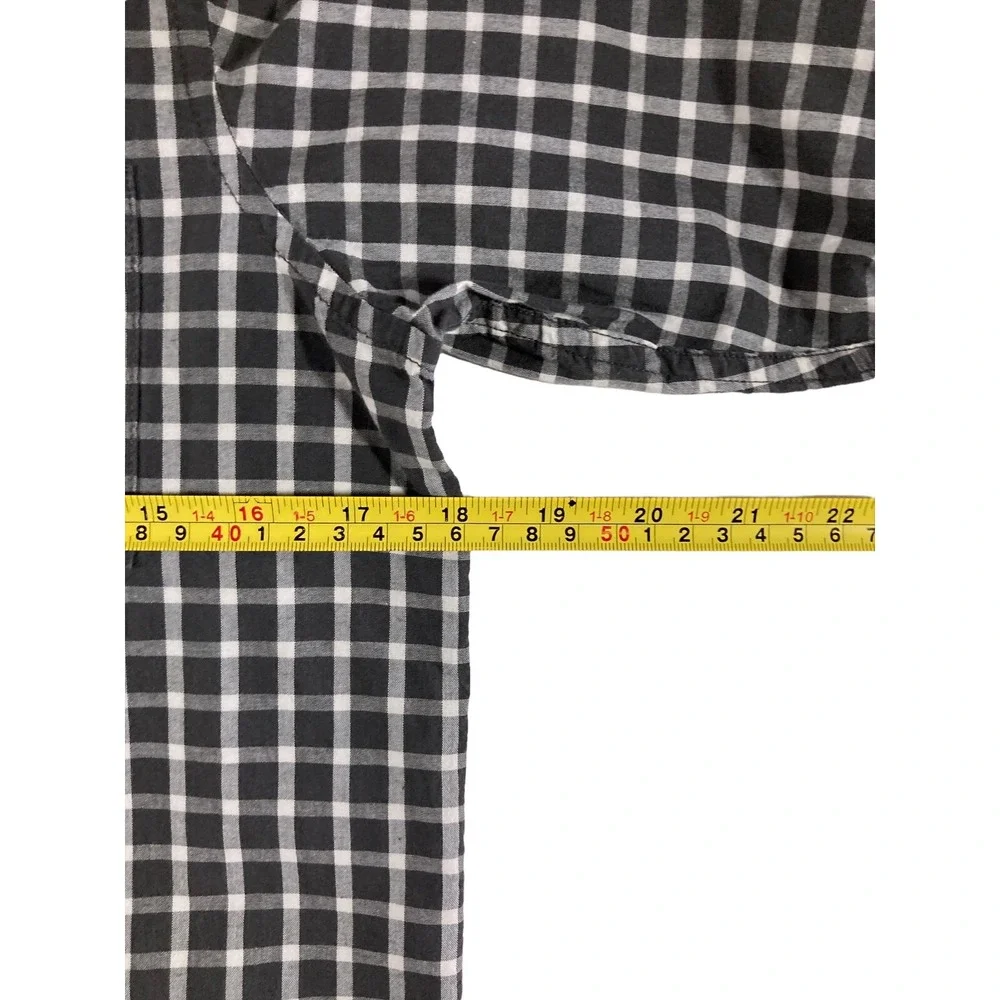 PLACE Size 10 12 Boys DRESS SHIRT Children's Place Plaid Button Up‎ Black White
